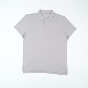 The Men's Store Cotton Slub Polo Shirt Grey Size M